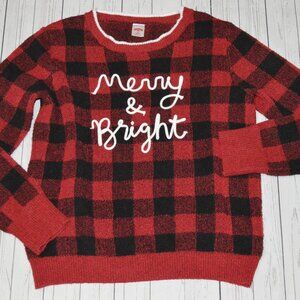 Buffalo Plaid Christmas Holiday Sweater - Medium (8-10)